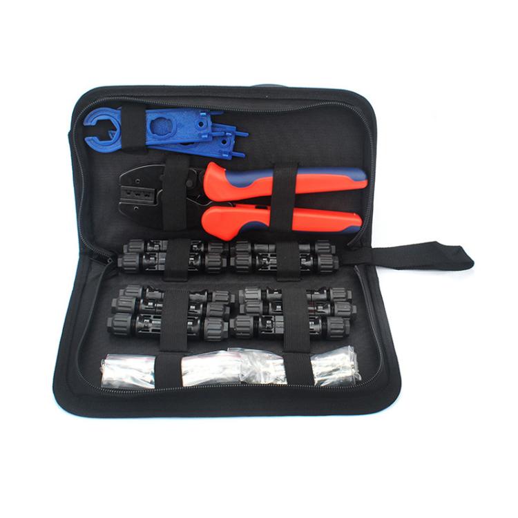 Kit di attrezzi MC4 PV: pinze a crimpare, chiave inglese, connettore PV, borsa porta attrezzi., 24 in 1