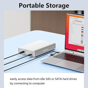Blueendless U35KS SAS/SATA Mobile Hard Disk Enclosure 2.5/3.5 inch Desktop Laptop Full Metal SSD Enclosure, US Plug, EU Plug, UK Plug, AU Plug