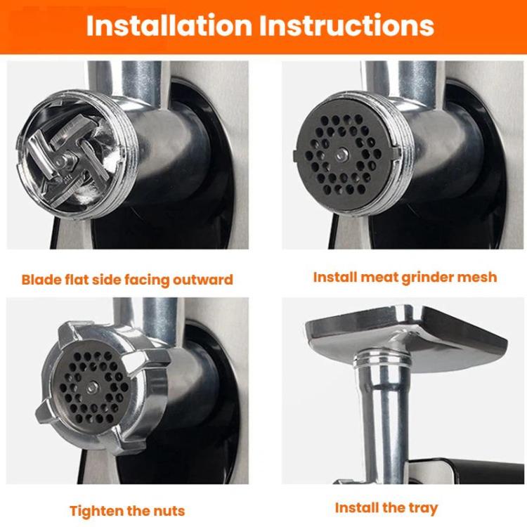Tritacarne elettrico in acciaio inox da 400 W con insaccatrice, EU Plug, US Plug, UK Plug