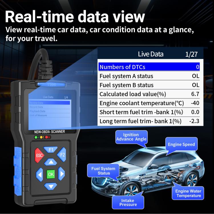 Strumento di diagnostica per auto OBD2, scanner per guasti alla batteria