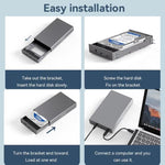 Blueendless U35K 3.5/2.5 inch Hard Drive Enclosure All-Metal USB 3.0 / Type-C High-Speed SATA Portable Hard Drive Enclosure, US Plug, EU Plug, UK Plug, AU Plug