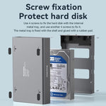 Blueendless U35K 3.5/2.5 inch Hard Drive Enclosure All-Metal USB 3.0 / Type-C High-Speed SATA Portable Hard Drive Enclosure, US Plug, EU Plug, UK Plug, AU Plug