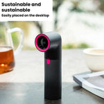 Ventilatore portatile F21 ad alta velocità con tubo curvo, mini turbo, display digitale, ventilatore palmare ad alta potenza.