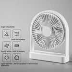 Ventilatore da scrivania mini slim F3A, silenzioso, portatile e ricaricabile, con connessione USB.
