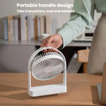 Ventilatore da scrivania mini slim F3A, silenzioso, portatile e ricaricabile, con connessione USB.