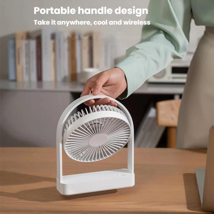 Ventilatore da scrivania mini slim F3A, silenzioso, portatile e ricaricabile, con connessione USB.