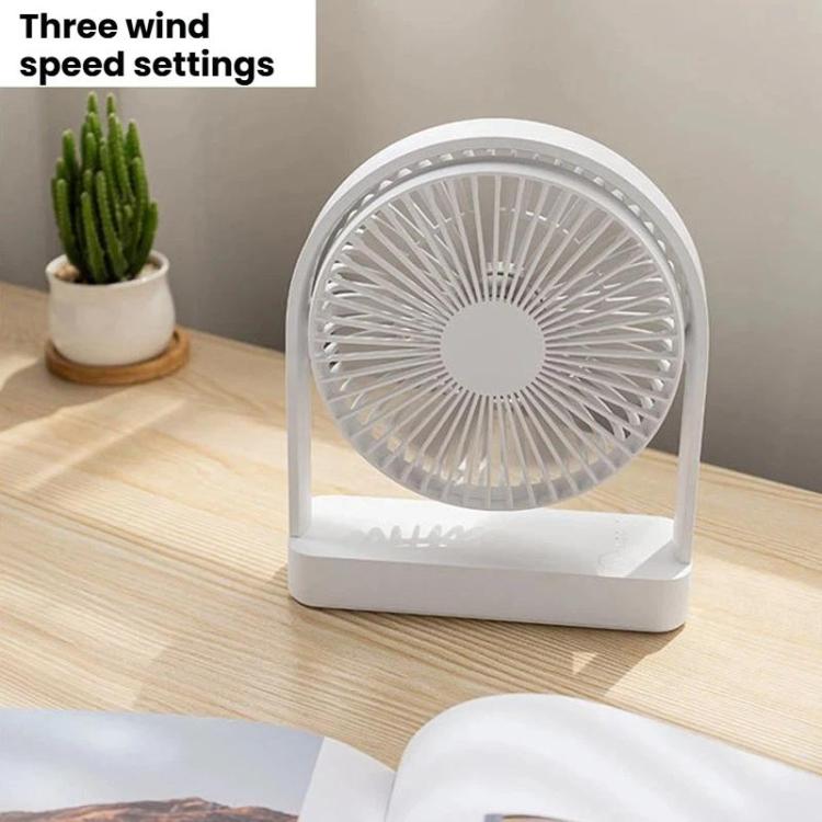 Ventilatore da scrivania mini slim F3A, silenzioso, portatile e ricaricabile, con connessione USB.