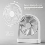 Ventilatore da scrivania mini slim F3A, silenzioso, portatile e ricaricabile, con connessione USB.