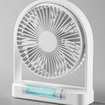 Ventilatore da scrivania mini slim F3A, silenzioso, portatile e ricaricabile, con connessione USB.