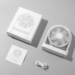 Ventilatore da scrivania mini slim F3A, silenzioso, portatile e ricaricabile, con connessione USB.