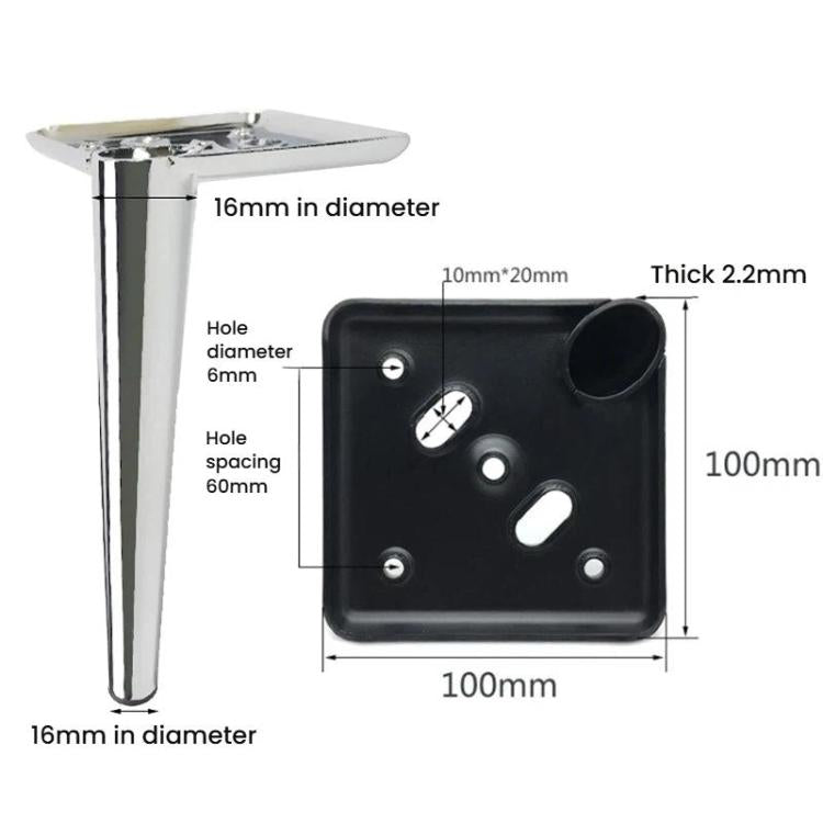 Gambe per divano, comodino, supporto per TV, gambe in metallo per tavolino da caffè, 13cm, 15cm, 17cm