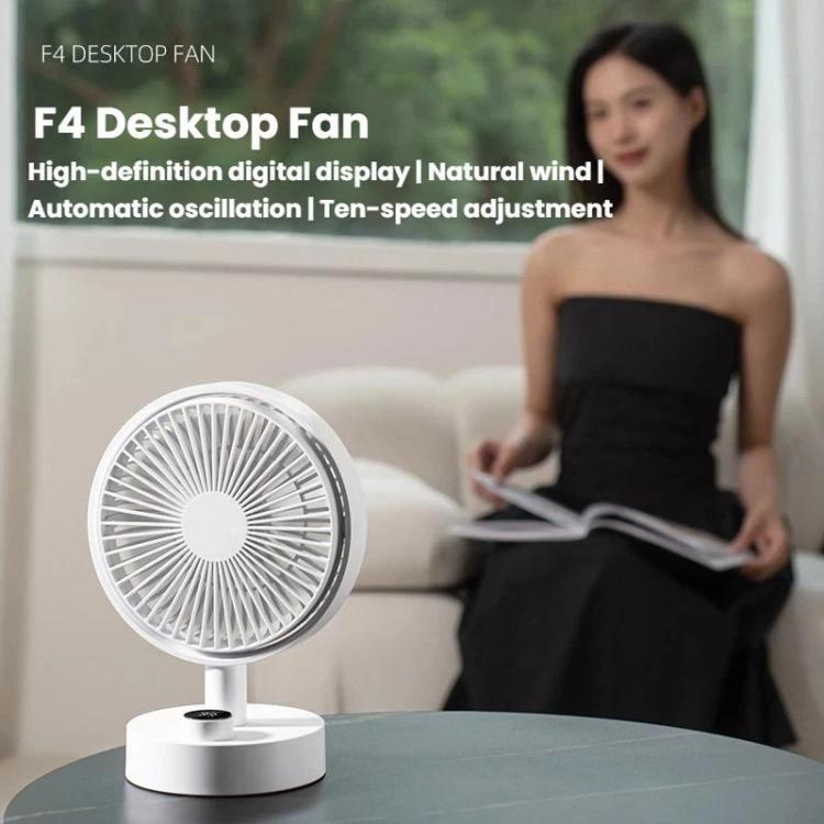 Ventilatore da tavolo multifunzione rotante, portatile, per ufficio e camera da letto, silenzioso, con ricarica USB., F4 Standard, F4 Screen Display