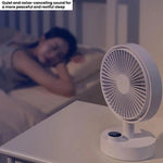 Ventilatore da tavolo multifunzione rotante, portatile, per ufficio e camera da letto, silenzioso, con ricarica USB., F4 Standard, F4 Screen Display