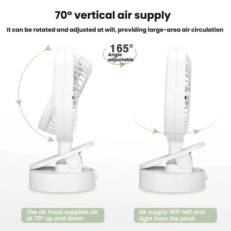 Ventilatore oscillante da tavolo F5 con clip, ricarica USB, mini ventilatore da tavolo, F5