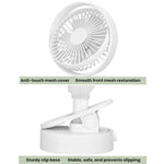 Ventilatore oscillante da tavolo F5 con clip, ricarica USB, mini ventilatore da tavolo, F5