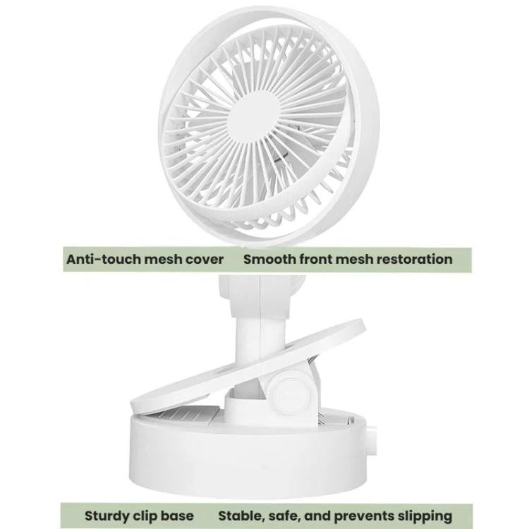 Ventilatore oscillante da tavolo F5 con clip, ricarica USB, mini ventilatore da tavolo, F5
