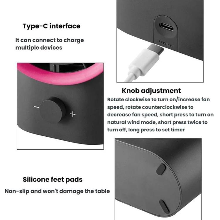Ventilatore da tavolo ad alta potenza con ricarica USB F6, ventilatore elettrico per uso domestico., Standard 4000mAh