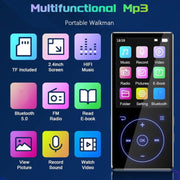 Lettore musicale MP3 con schermo a colori da 2,4 pollici e altoparlante Bluetooth 5.0., 4GB, 8GB, 16GB, 32GB, 64GB