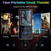 Lettore musicale MP3 con schermo a colori da 2,4 pollici e altoparlante Bluetooth 5.0., 4GB, 8GB, 16GB, 32GB, 64GB