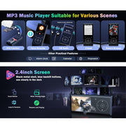 Lettore musicale MP3 con schermo a colori da 2,4 pollici e altoparlante Bluetooth 5.0., 4GB, 8GB, 16GB, 32GB, 64GB
