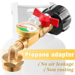 Adattatore per ricarica bombole di propano con indicatore luminoso e valvola, connettore per riempimento bombole di gas