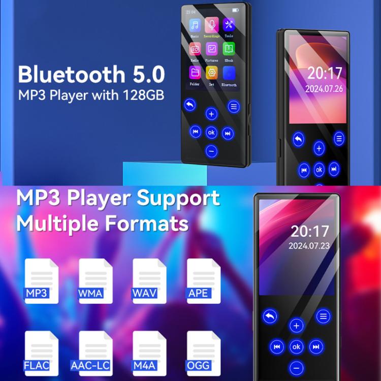 Lettore MP3/MP4 Bluetooth con altoparlante esterno, radio, musica e lettore di ebook., 4GB, 8GB, 16GB, 32GB, 64GB