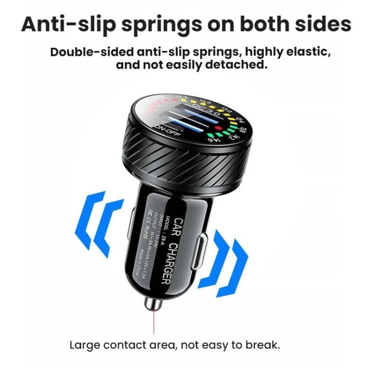Indicatore LED per accendisigari auto, caricatore USB con interruttore
