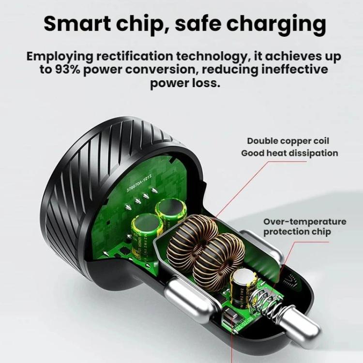 Indicatore LED per accendisigari auto, caricatore USB con interruttore
