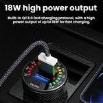 Indicatore LED per accendisigari auto, caricatore USB con interruttore