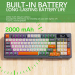 FREE WOLF M96 Wireless Bluetooth Dual-Mode Russian Keyboard PBT Dome Display Gaming Keyboard