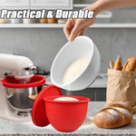 Rivestimento in silicone con coperchio per ciotola di ricambio in acciaio inox da 5 quarti per robot da cucina KitchenAid con testa inclinabile.