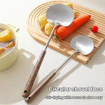 Set di 2 cucchiai e mestoli da wok con manico lungo in legno massello, ideali per la cucina domestica., Large, Small