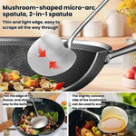Set di 2 cucchiai e mestoli da wok con manico lungo in legno massello, ideali per la cucina domestica., Large, Small