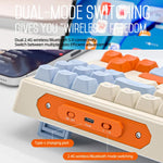 FREE WOLF M87 Russian 2.4G Wireless Bluetooth Dual-Mode Mechanical Keyboard