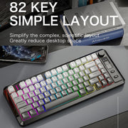FREE WOLF M75 Russian Wireless Bluetooth Dual-Mode Mechanical Keyboard With PBT Gradient Caps and Display Screen