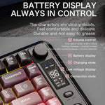 FREE WOLF M75 Russian Wireless Bluetooth Dual-Mode Mechanical Keyboard With PBT Gradient Caps and Display Screen