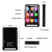 M6 Lettore musicale portatile MP3 Bluetooth 5.0 con altoparlante, radio FM ed e-book, 4GB, 8GB, 16GB, 32GB, 64GB