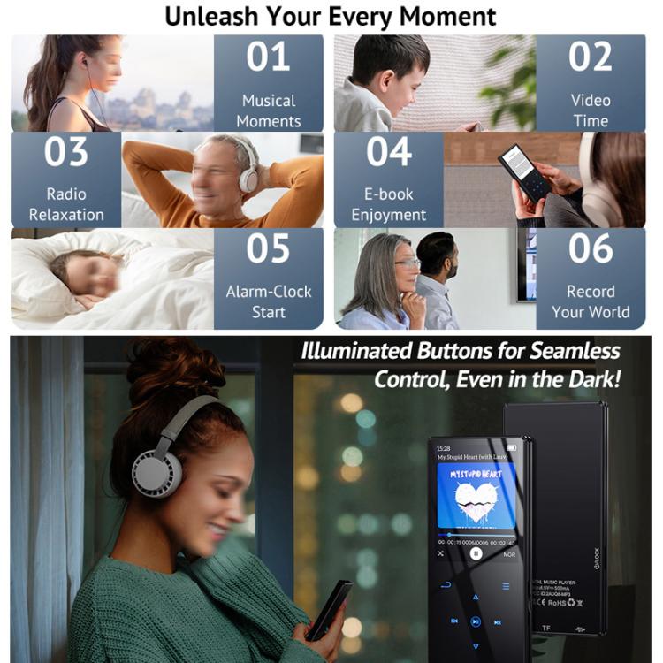 Lettore musicale MP3 Bluetooth M2 con radio FM e altoparlante esterno, 4GB, 8GB, 16GB, 32GB, 64GB