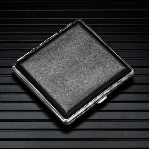Portasigarette in pelle per 20 sigarette con filtro, ultra sottile da 8,0 mm, portatile.