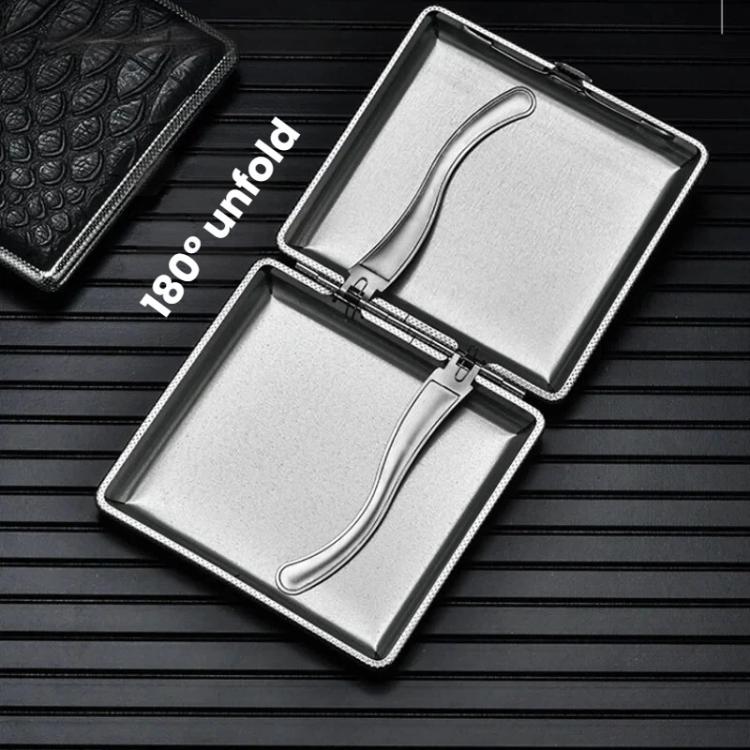 Portasigarette in pelle per 20 sigarette con filtro, ultra sottile da 8,0 mm, portatile.