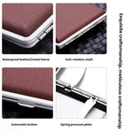 Portasigarette in pelle per 20 sigarette con filtro, ultra sottile da 8,0 mm, portatile.