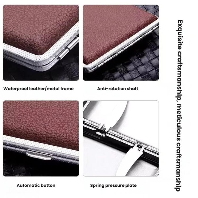 Portasigarette in pelle per 20 sigarette con filtro, ultra sottile da 8,0 mm, portatile.