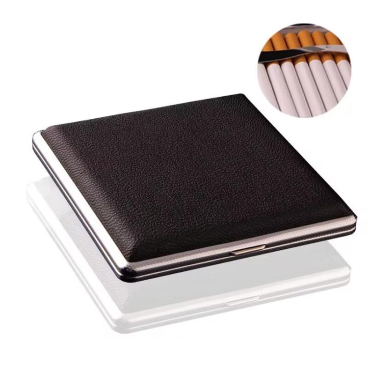 Portasigarette in pelle per 20 sigarette con filtro, ultra sottile da 8,0 mm, portatile.