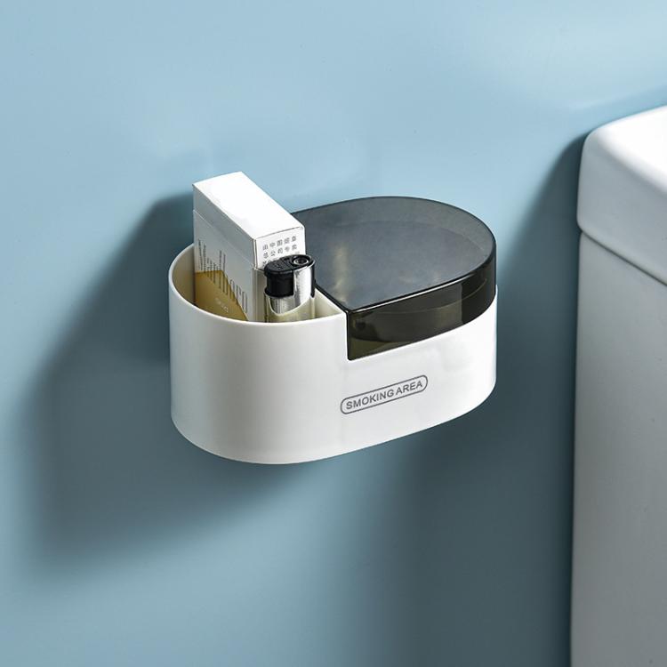 Posacenere a parete in acciaio inox con coperchio per bagno e WC, salvaspazio.