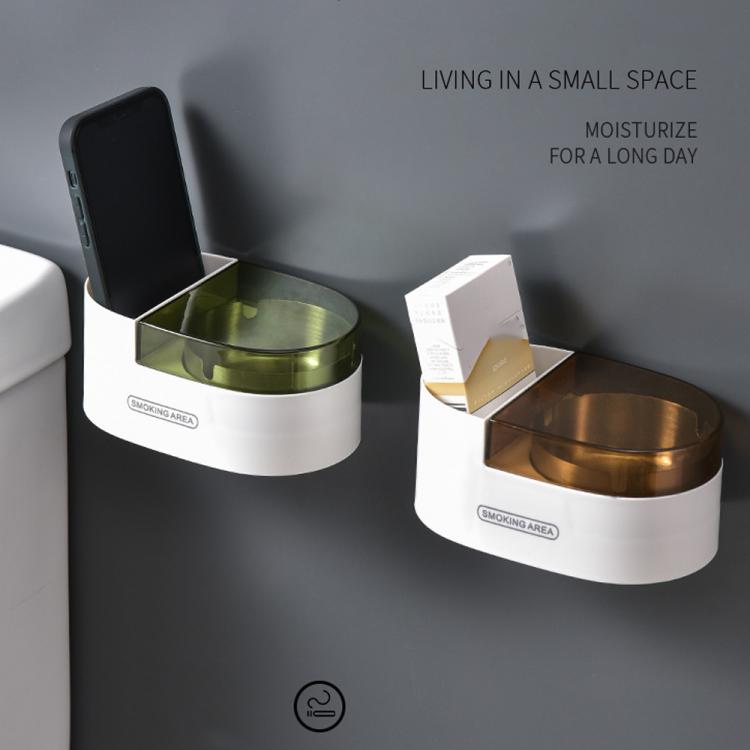 Posacenere a parete in acciaio inox con coperchio per bagno e WC, salvaspazio.