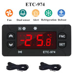 Regolatore di temperatura digitale integrato ETC-974 con funzioni di raffreddamento, sbrinamento e ventilazione., ETC-974 220V, ETC-974 110V