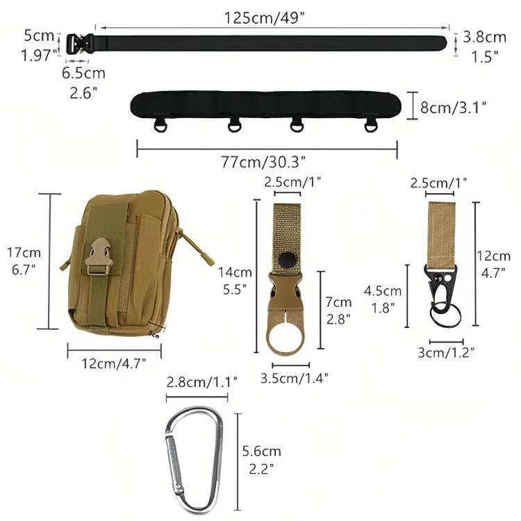 Confezione da 6 marsupi multifunzionali per sport e attività all'aperto, 6pcs /Pack Black, 6pcs /Pack Khaki, 6pcs /Pack Green