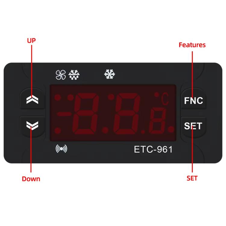 Regolatore di temperatura ETC-961 da 220 V con allarme di sbrinamento e funzioni di calibrazione per la refrigerazione., ETC-961 220V