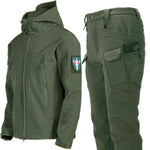 Tuta da ciclismo/escursionismo impermeabile e antivento in softshell Sharkskin con fodera in pile., L, XL, XXL