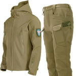Tuta da ciclismo/escursionismo impermeabile e antivento in softshell Sharkskin con fodera in pile., L, XL, XXL